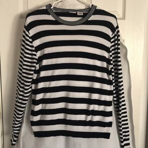 Isaac Mizrahi black and white striped sweater